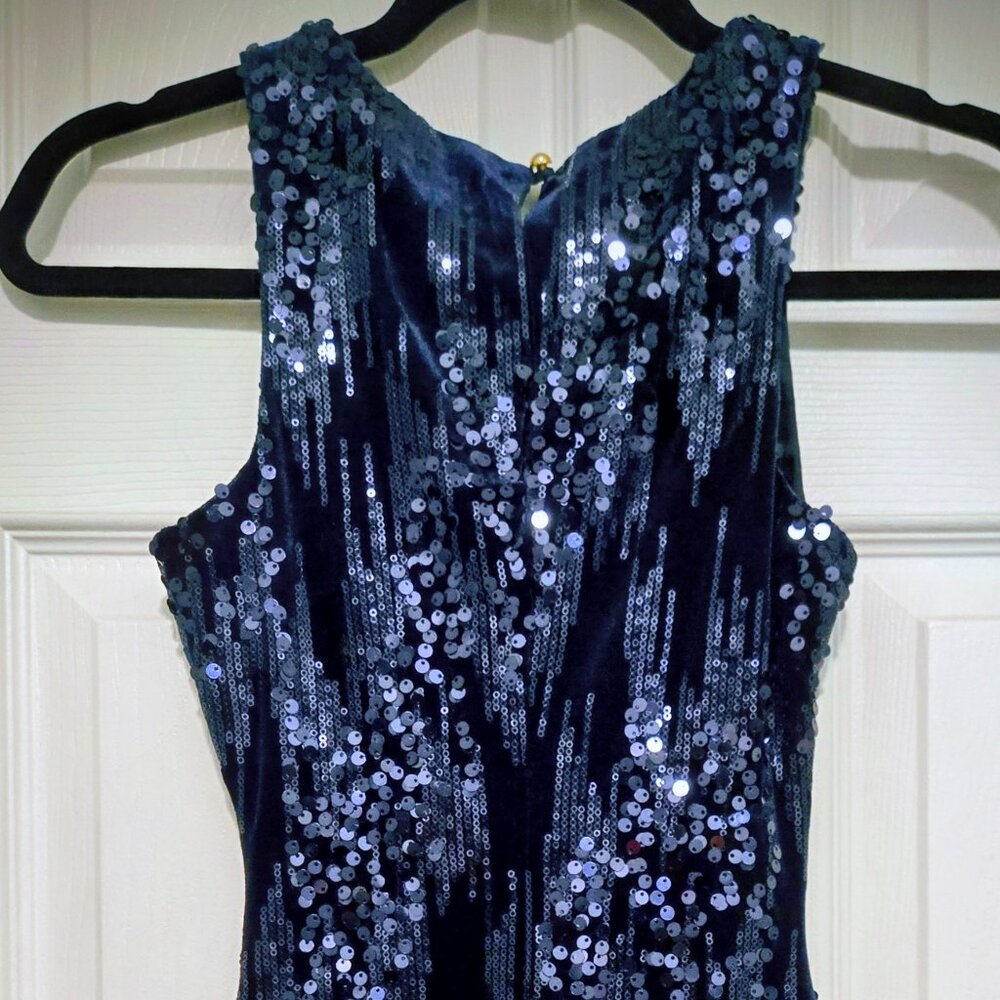 Emerald Sundae Velvet Sequence Blue Dress Size XX Small New With Tags